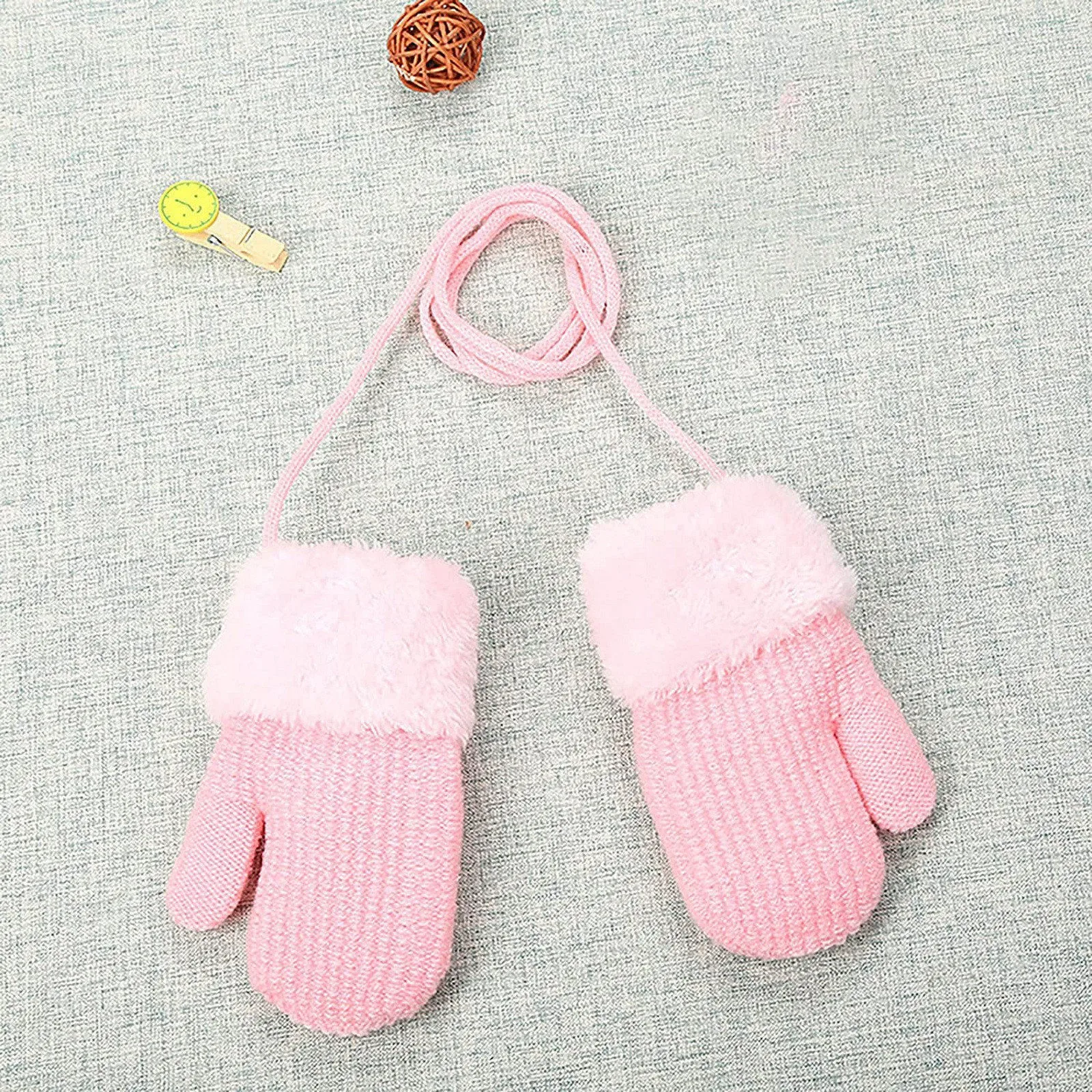 

Winter Girls Boy Gloves Toddler Baby Knitted Gloves Children Solid color Thickened Warm Gloves Wrist Mittens Hand Accessories