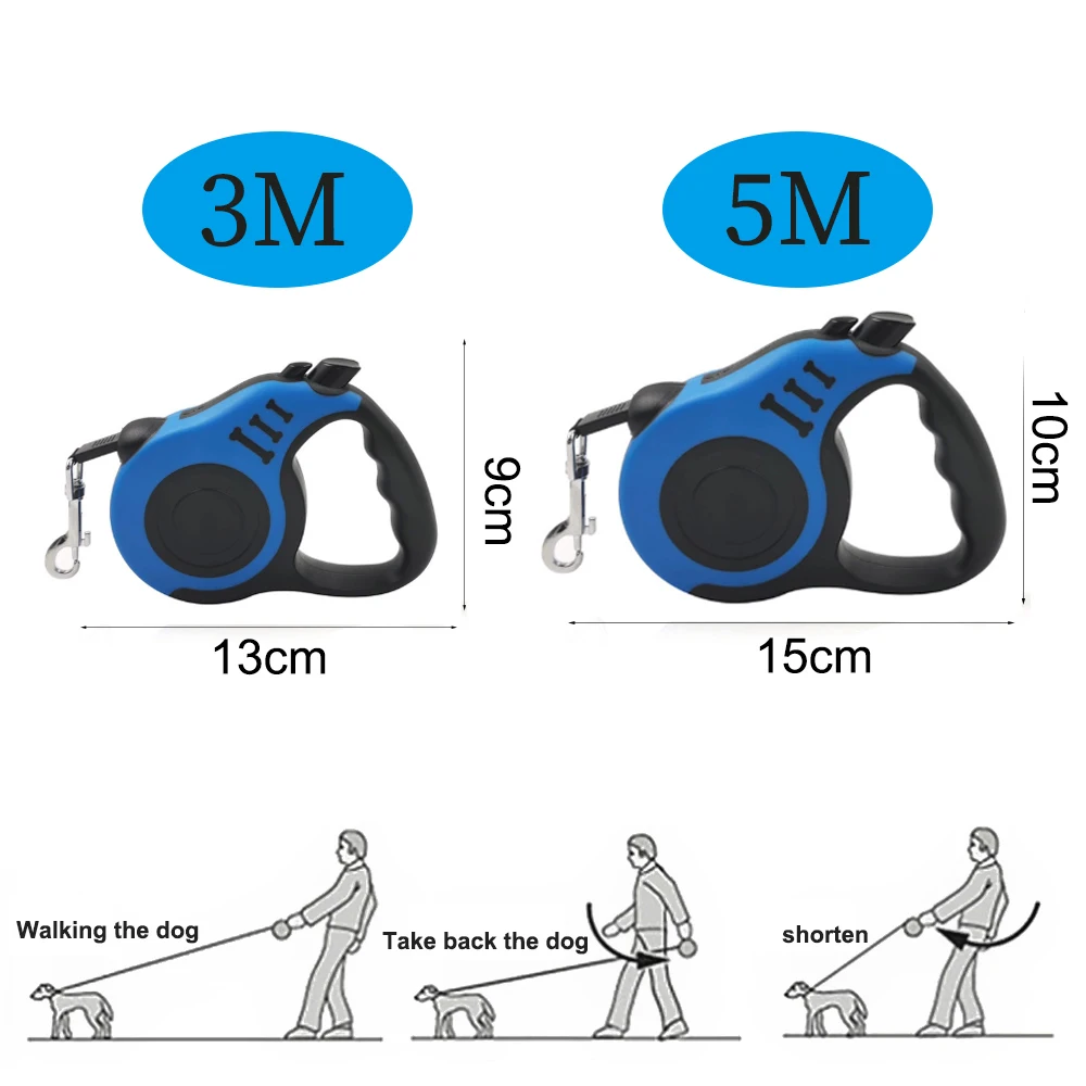 3 м/5 м прочный выдвижной поводок для собак автоматический Выдвижной Нейлоновый