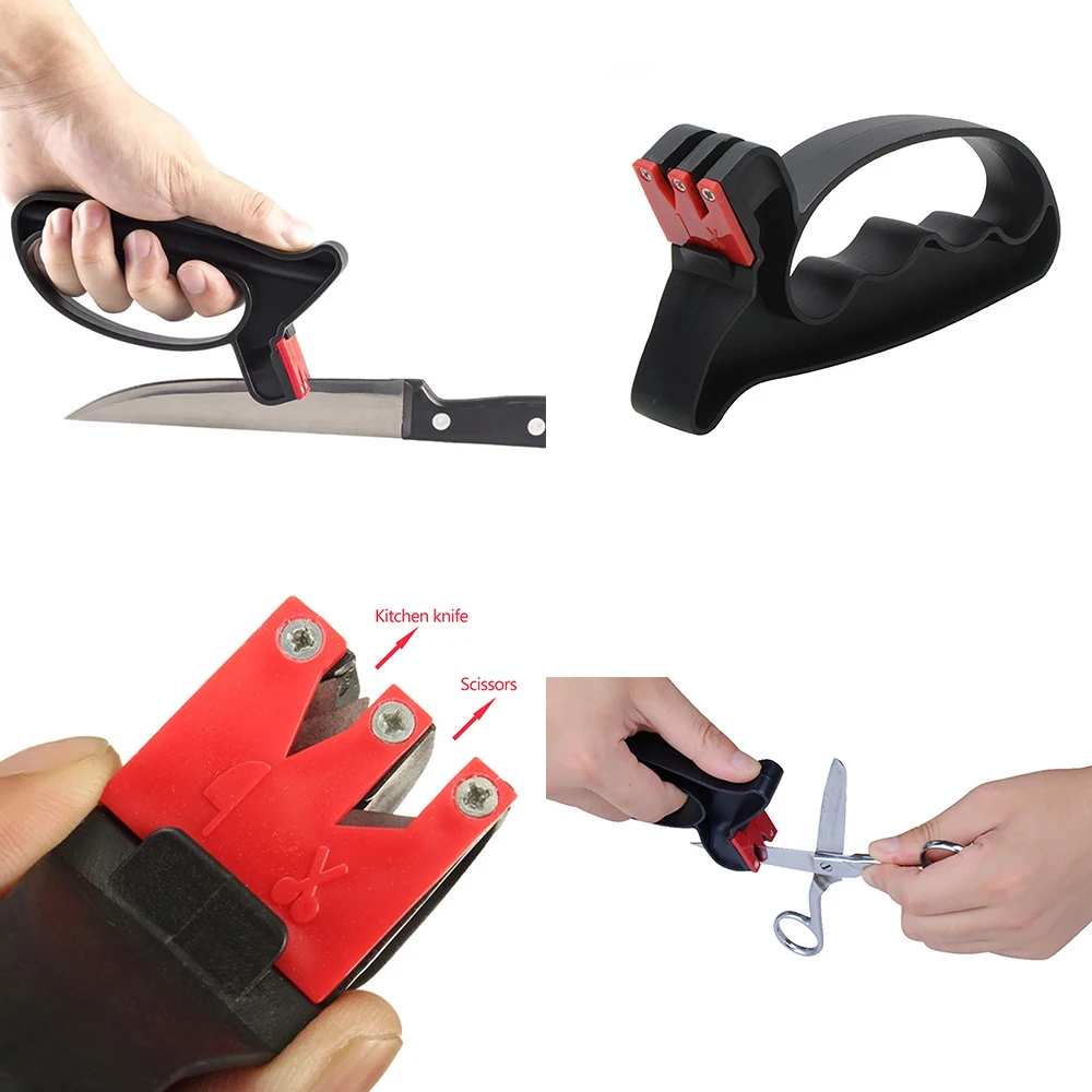 Домашний ручной точилка практическая 2 в 1 карманный нож ножницы инструмент для