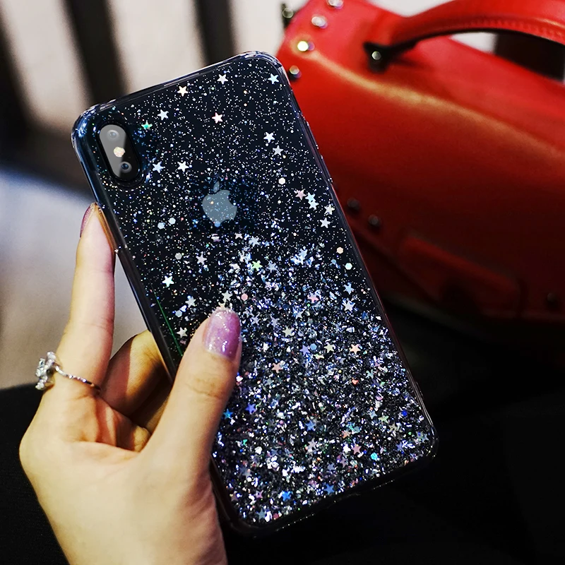 Модный Блестящий чехол для iPhone X, XR, XS, Max, силиконовый чехол с блестящими стразами для iPhone 7, 8, 6, 6S Plus, 11 Pro, Max, чехол для телефона s
