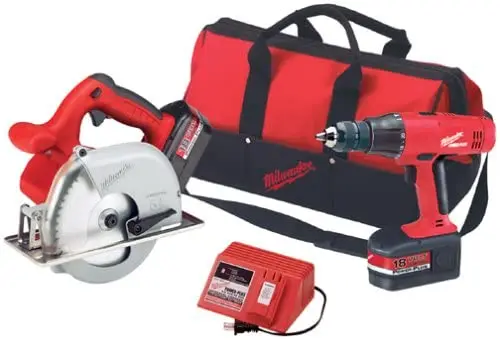 

Milwaukee 632024 18 Volt 61/2inch Metal Cutting Saw and 1/2inch HammerDrill Combo Kit metal sign