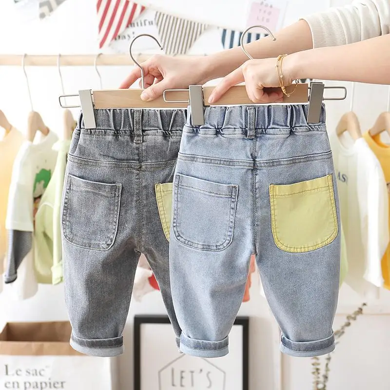 

Kids Jeans 2020 Autumn Winter New Baby Boys Fashion Patchwork Denim Pants Girl Jeans Toddler Cowboy Pants Trousers for Boys 2-8Y