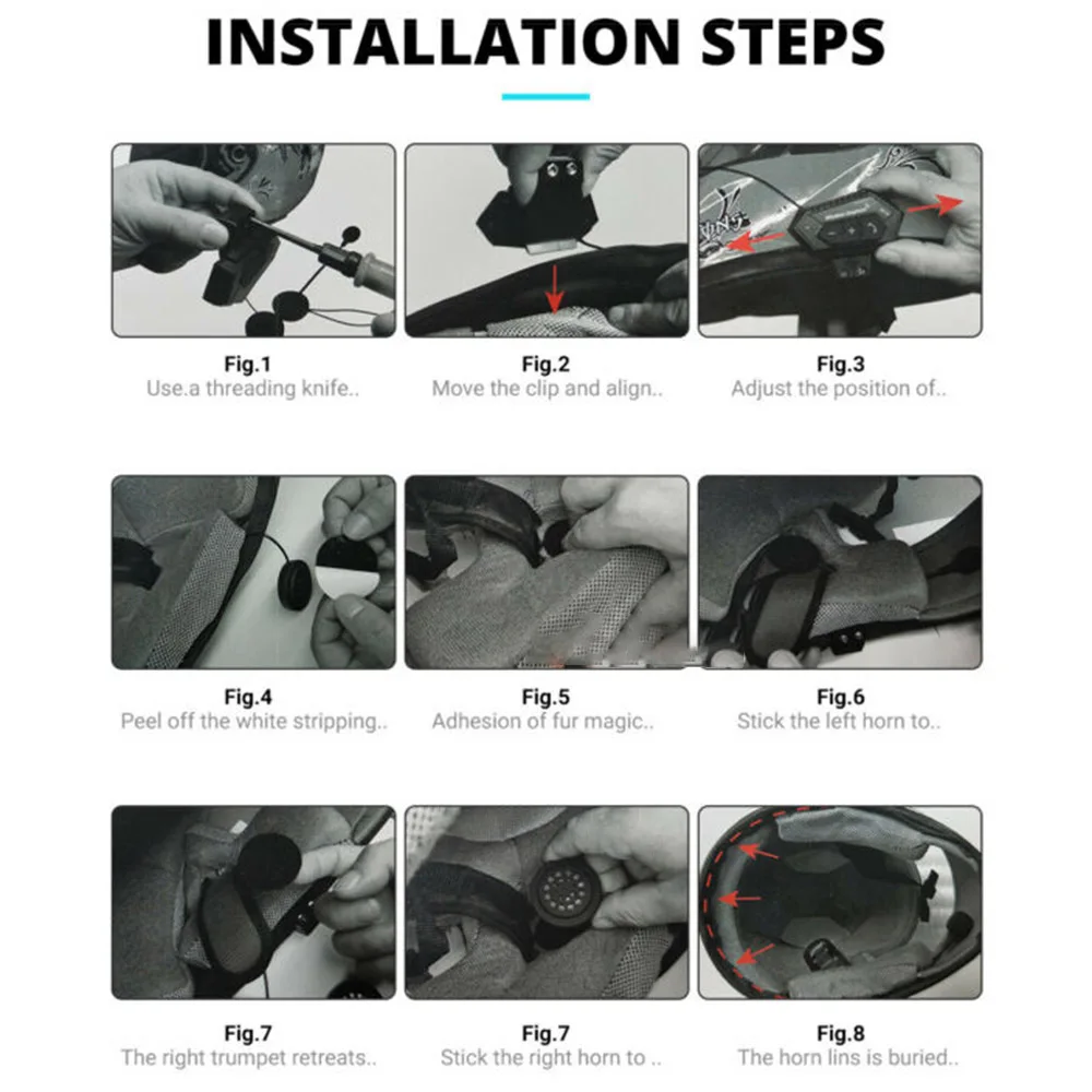 

1pc Universal Motorcycle Helmet Headset Wireless Bluetooth Headphone Speaker Hands-Free BT-12 Earphone Accessories