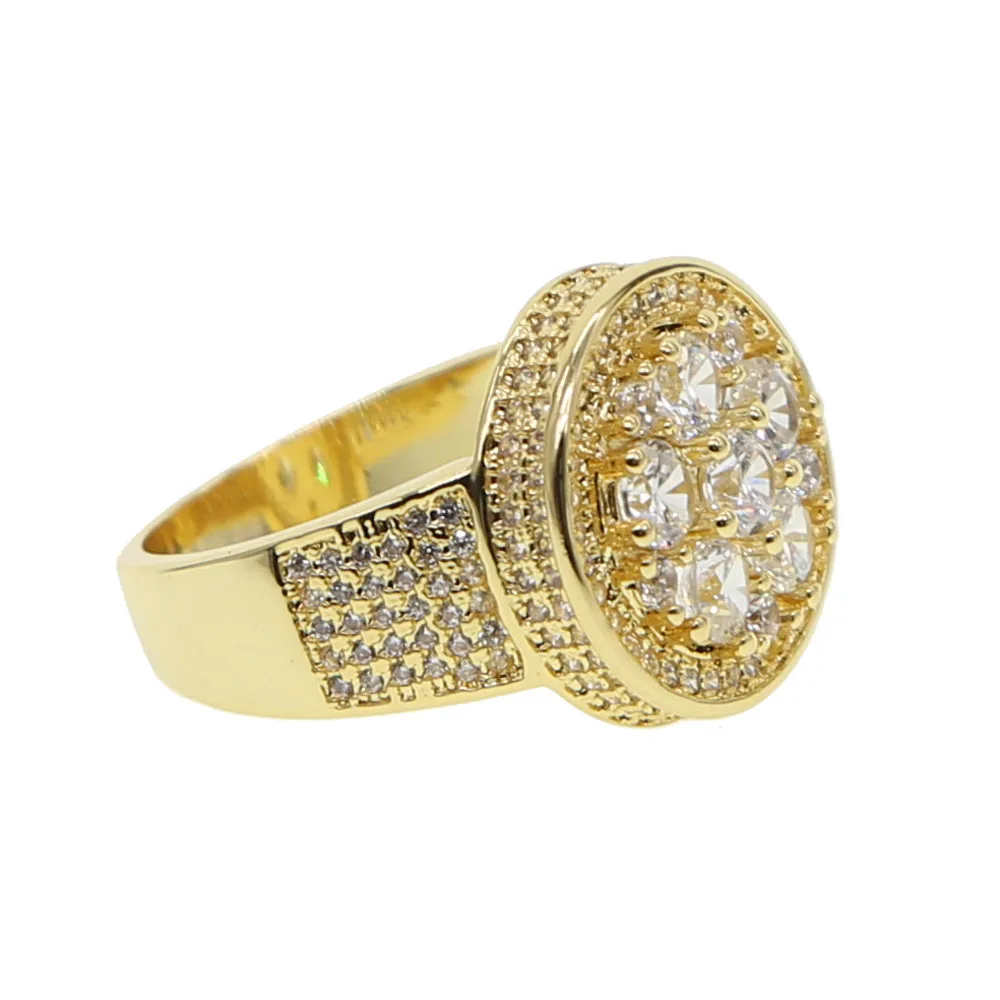 Мужские и женские кольца золотого цвета в стиле хип хоп роскошные свадебные