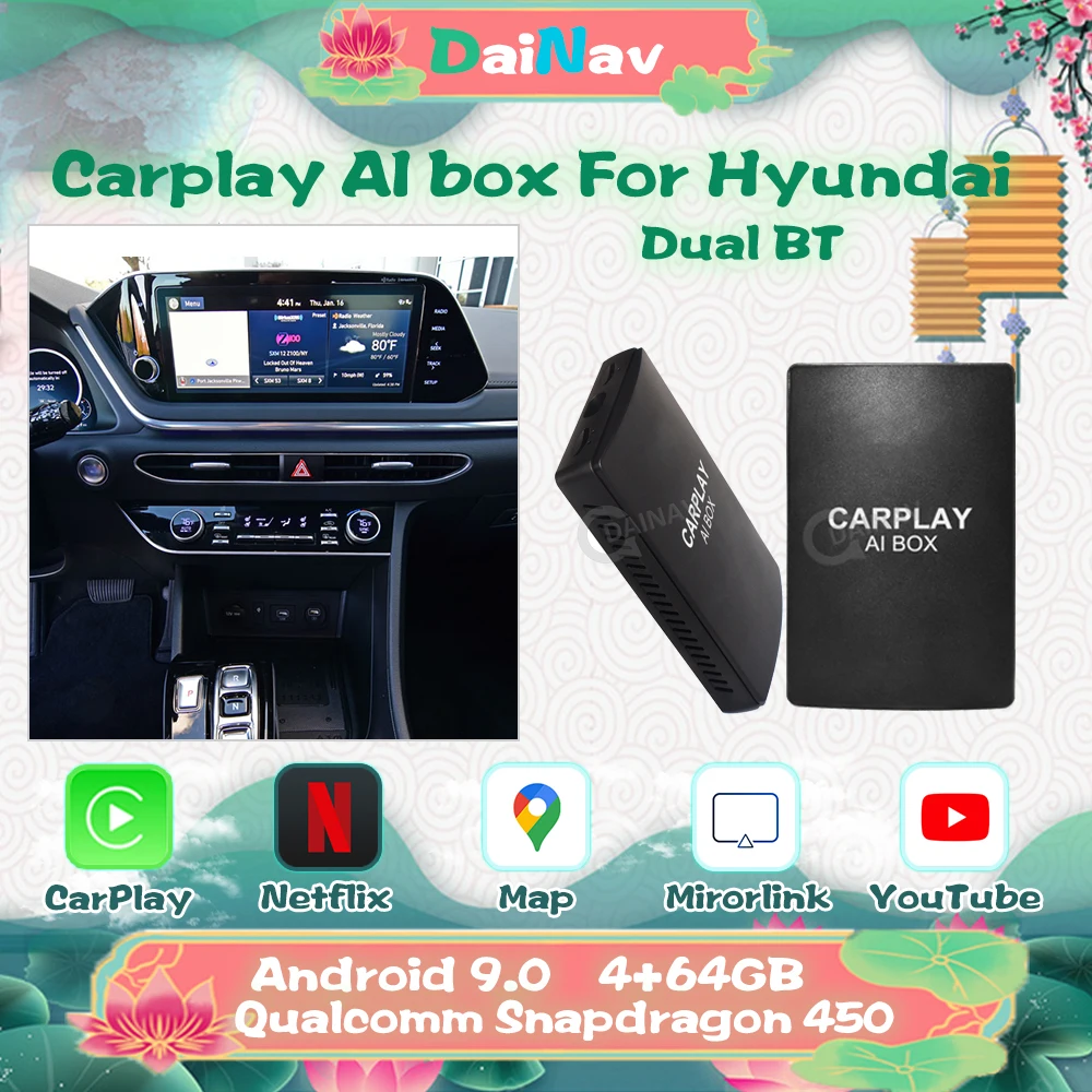 

Беспроводной автоподключение CarPlay для Hyundai ix35 Sonata MISTRA SantaFe, беспроводной Carplay carplay, ai box, android радио, аудио плеер