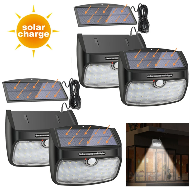 48 Светодиодный светильник на солнечной батарее с датчиком движения PIR для
