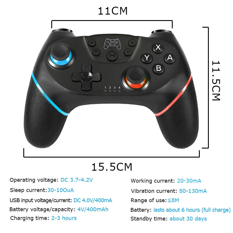 Совместимый с Bluetooth геймпад Pro для консоли N-Switch NS беспроводной видеоигр