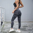 Быстросохнущие спортивные брюки камуфляжные укороченные шорты для йоги облегающая одежда для фитнеса эластичные женские спортивные костюмы с высокой талией