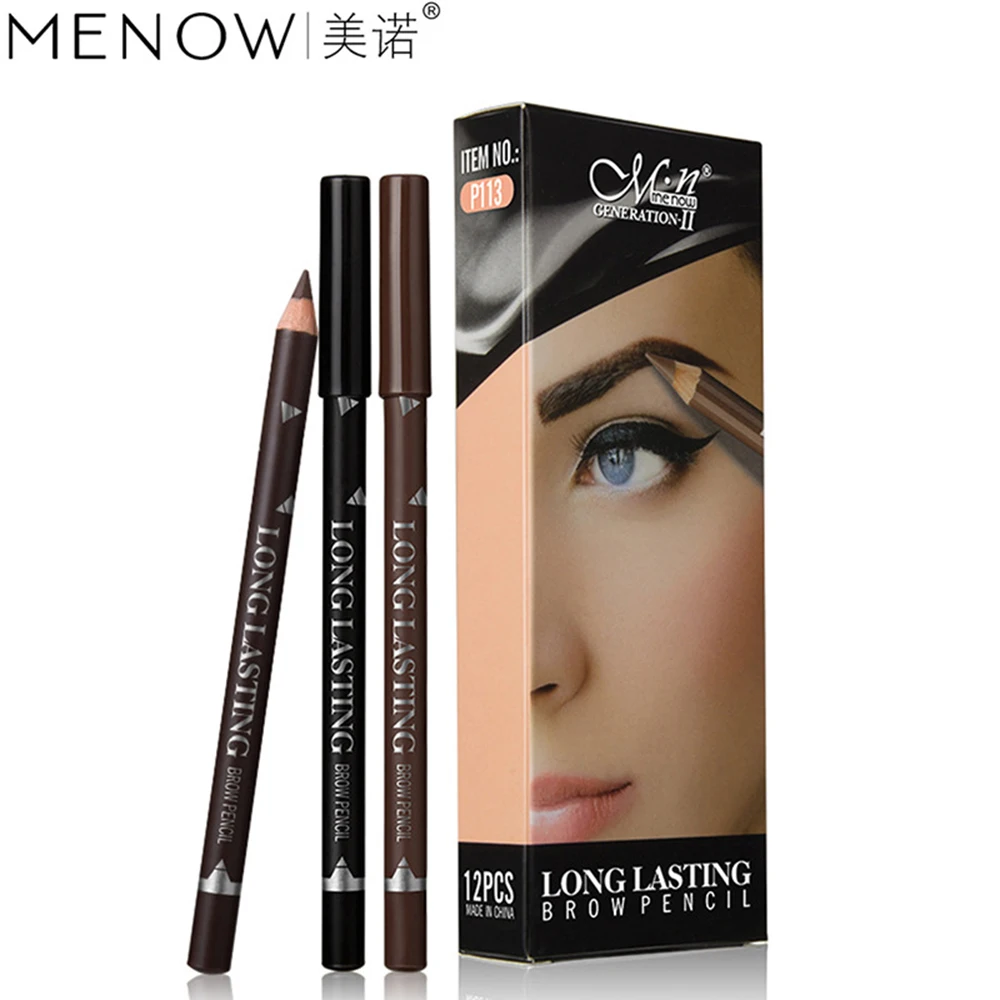 

2021 New Hot Sale 12pcs Waterproof Eye Brow Pencil Black Brown Eyebrow Pen Long Lasting Makeup Drop Shipping