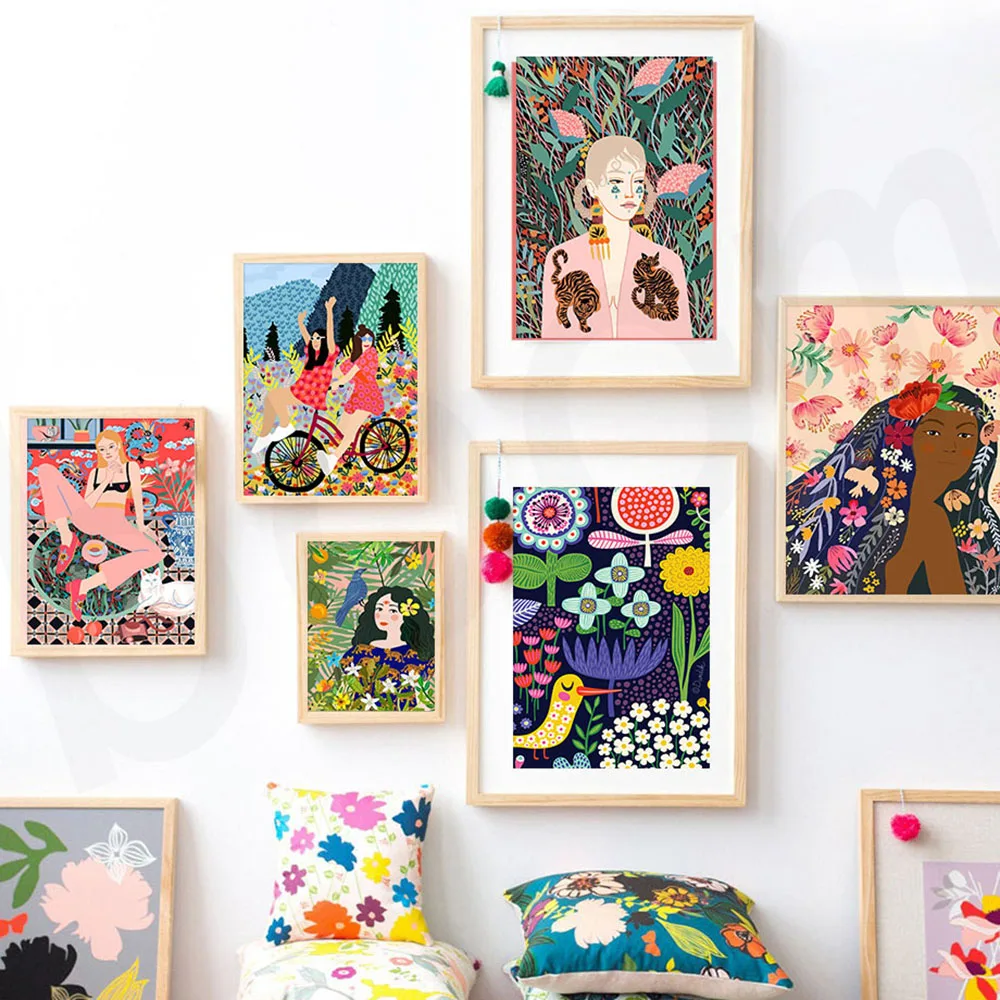 Марокканский абстрактный модный постер для девочек принт в скандинавском стиле