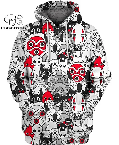 hoodies PLstar Космос очаровательные создания ghibli merch studio ghibli 3d толстовки/Толстовка зима осень Забавный Harajuku уличная одежда - Цвет: hoodies