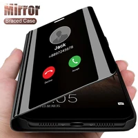window view flip cover for huawei honor view 10 20 9x pro 8x 8a 8s play y5 y6 y7 y9 prime p smart 2019 z smart mirror flip cases