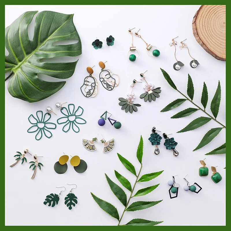 

AVEBIEN Retro Green Character Ancient Ways Long Unusual Earrings for Women 2020 Trendy Temperament Tassels Eardrop Female