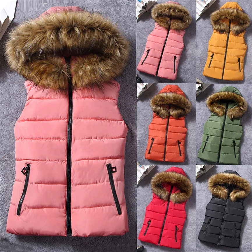 Женский пуховик с капюшоном черная утепленная куртка без рукавов хлопковой