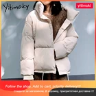 Пуховик Yitimoky женский с воротником-стойкой, теплая черная куртка, модная зимняя плотная одежда в Корейском стиле, короткие пальто с карманами