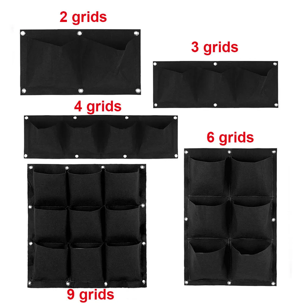 2/3/4/6/9 Grids Pockets Wall Hanging Planting Pot Green Plant Grow Planter Vertical Garden Bag Supplies Bags Tool | Дом и сад