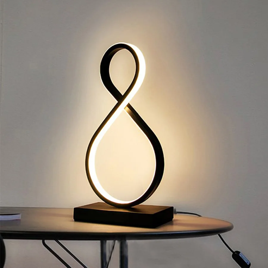 Простая настольная лампа в форме спирали офисный бар ночной Светильник