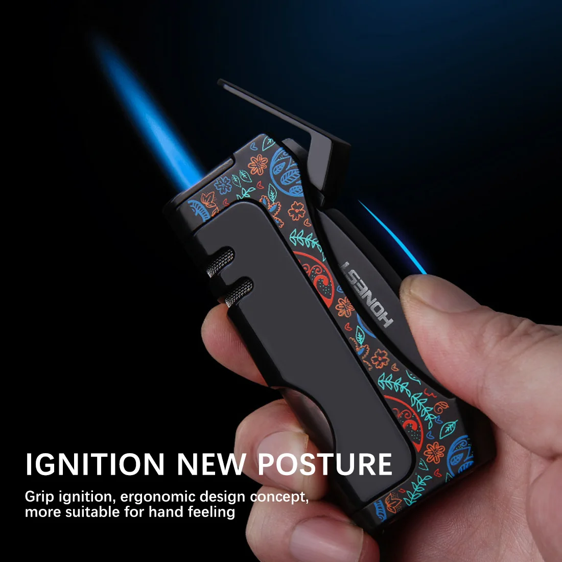 

HONEST Turbo Lighters Torch Lighter Butane Metal Gas Lighter Cigarette Lighters Cigar Smoking Accessories Gadgets for Men