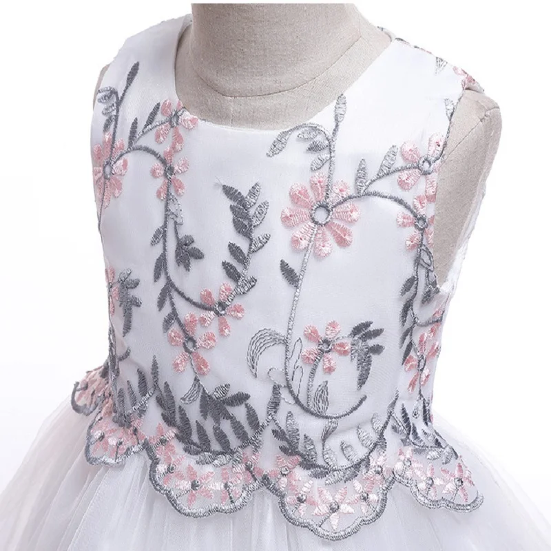 Платье для девочек принцессы vestido Детское платье Свадебное Одежда Цвет белый menina