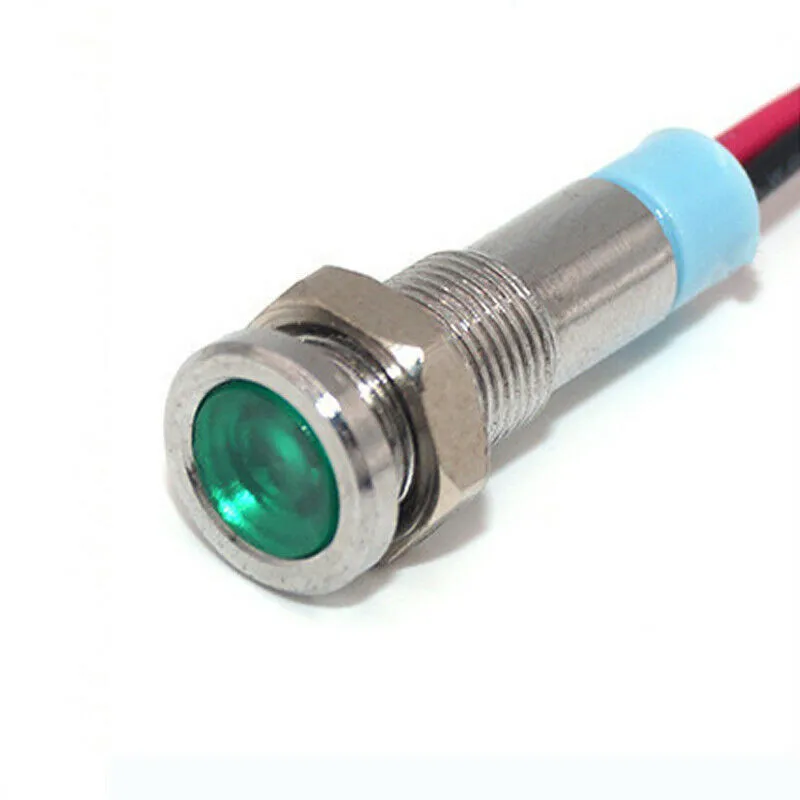 

Brake & Running Tail Pilot Lamp LED Green Lights Ultra Small 12V 5/16\"