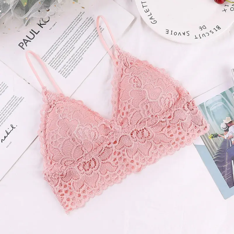 P Liva Girl Deep V Bra Female Lace Tube Top Underwear Sexy Lace Summer Bras Top With Chest Pad - Цвет: P