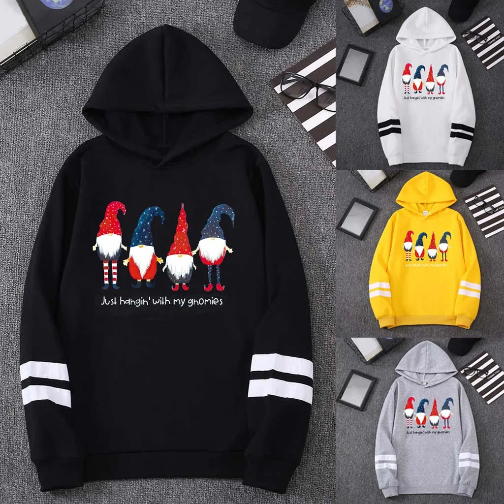 SAGACE осенне зимние толстовки с принтом Санта Клауса 2020 женские уличная одежда