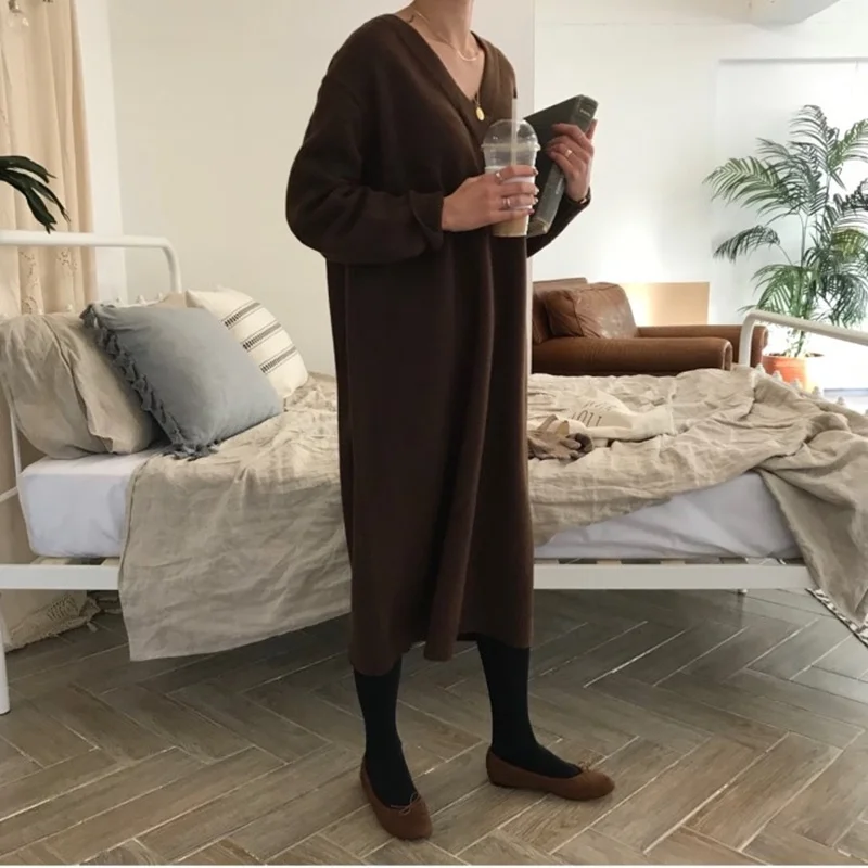 KINOMI 2019 Новое поступление корейский свитер платья для женщин длинный рукав