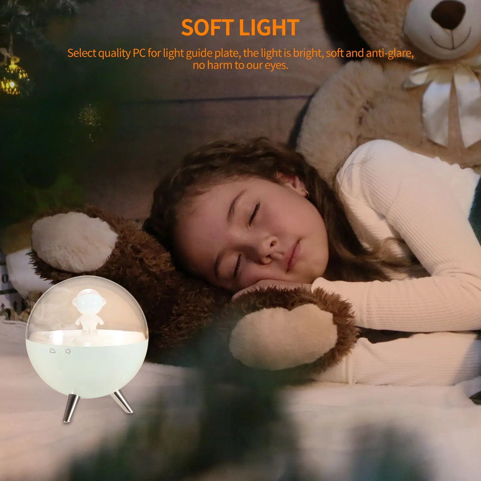 

LED Night Light Colorful Galaxy Guardian USB Rechargeable 1500mah Kids Cartoon Astronaut Light Table Lamp Timing Night Light