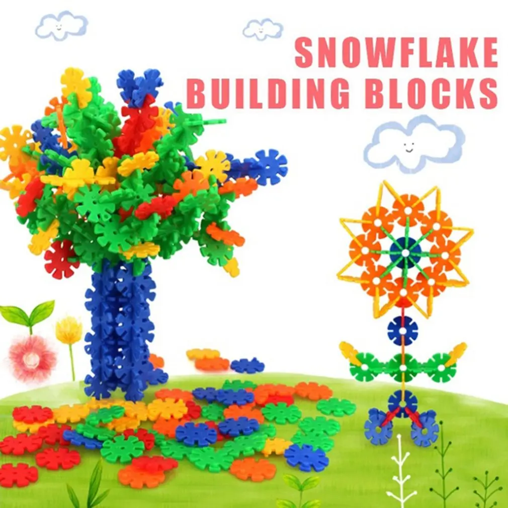 100 шт./300 шт. пластикового Снежинка соединительные Блоки строительные игрушки для