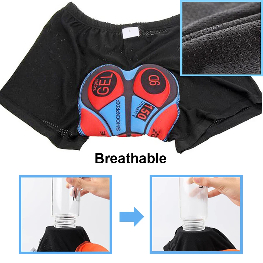 Велосипедные амортизирующие шорты нижнее белье с гелевыми 3d-вставками