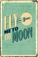 muatoo tin sign fly me to the moon metal retro wall decor vintage tin signs for home bar coffee