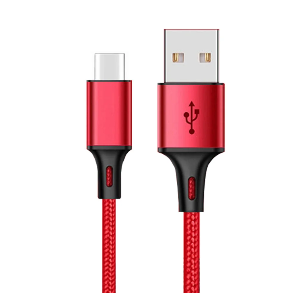 2 м 3 м USB C зарядное устройство кабель для передачи данных для samsung S9 S10 Xiaomi Mi 9 Note 7 8 10 K20 Pro type C USBC Тип C Быстрая зарядка шнур телефонный провод - Цвет: Красный