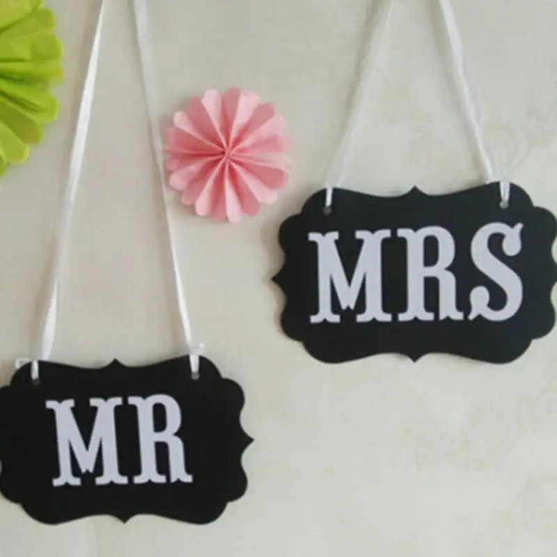 2 шт &quotMR MRS&quot слова свадебный фото стенд реквизит Невеста и жених Забавный