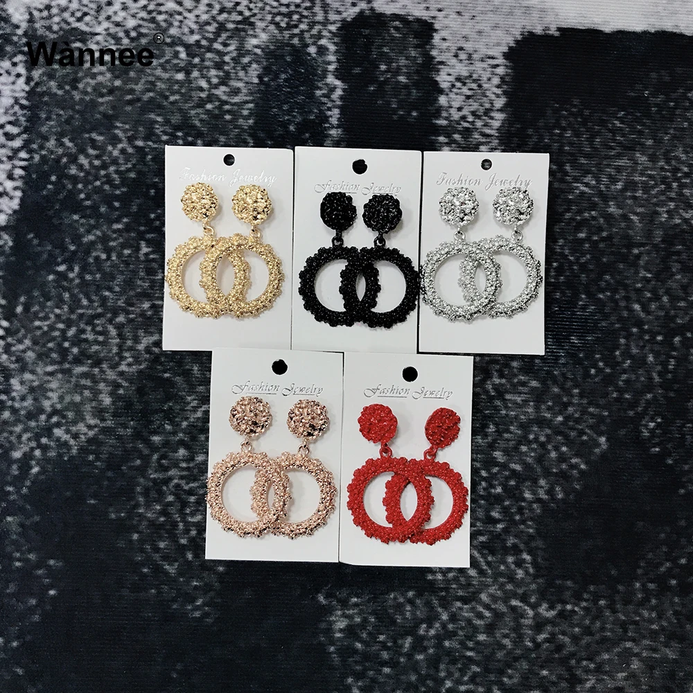 Женские современные Золотые сережки большие и тяжелые круглые серьги в