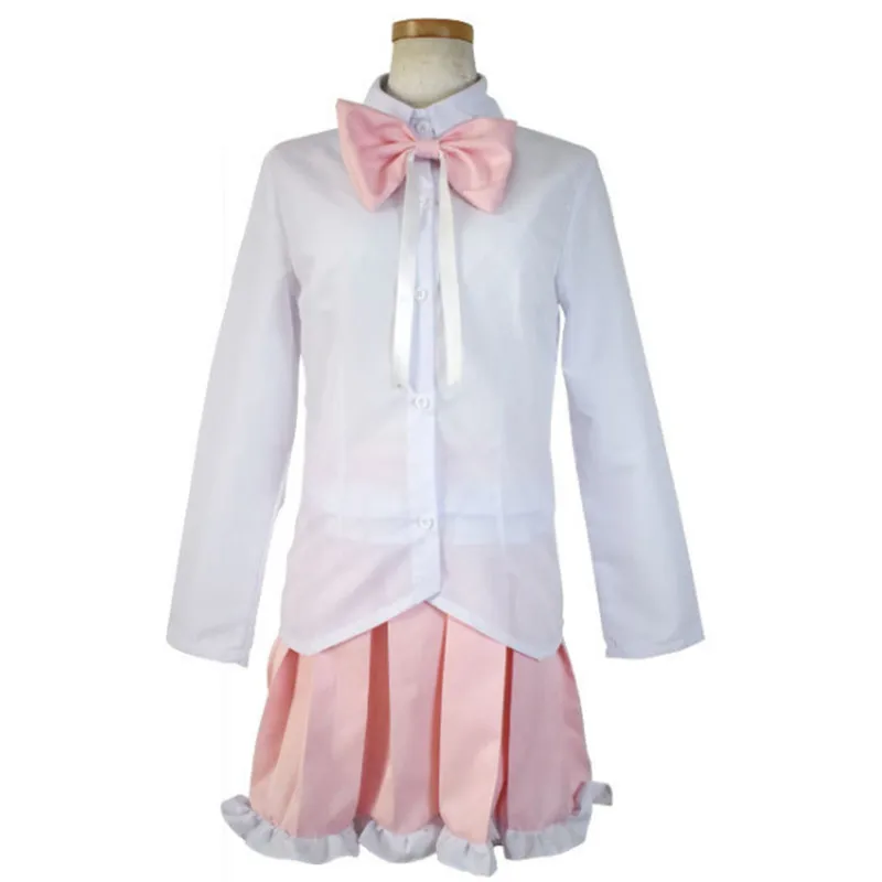 Danganronpa 2 Monomi Cosplay Costume Pink Rabbit Bear GIrls  Coat Skirts Uniform Full Set images - 6