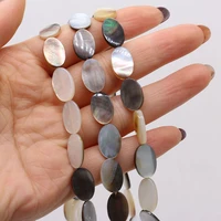natural freshwater black shell oval bead handmade crafts diy exquisite party necklace bracelet jewelry accessories gift making