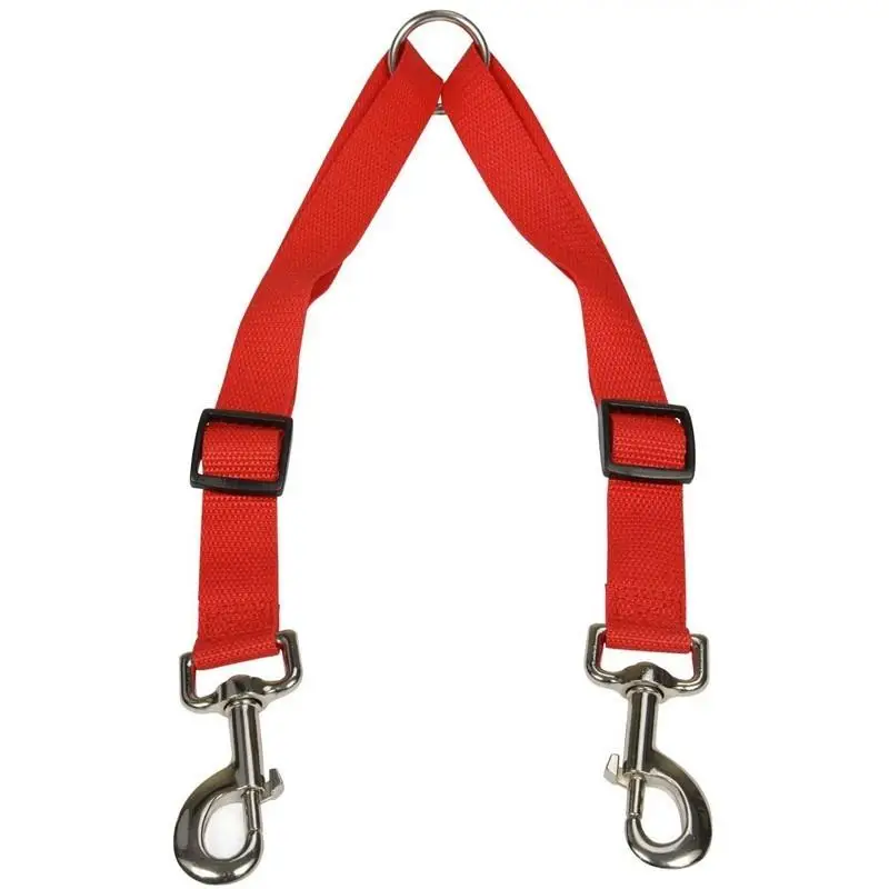 

Dual Double Dog Leash Coupler Suits All Dog Leash Two Dogs Adjustable Splitter Black