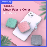 portable charger powerbank 10000mah slim power bank mobile phone powerbank high end mini fabric bank power for iphone 12 iwatch