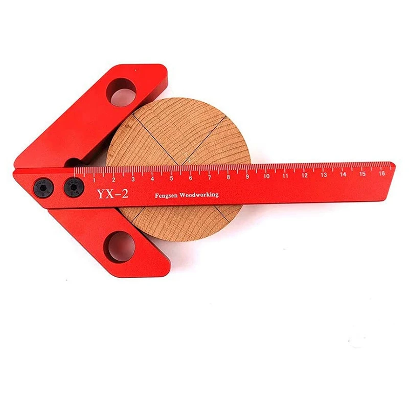 

HOT-Carpentry Circle Center Market Square Center Marker 45 Degree 90 Degree Right Angle Marking Rule Woodworking Aids