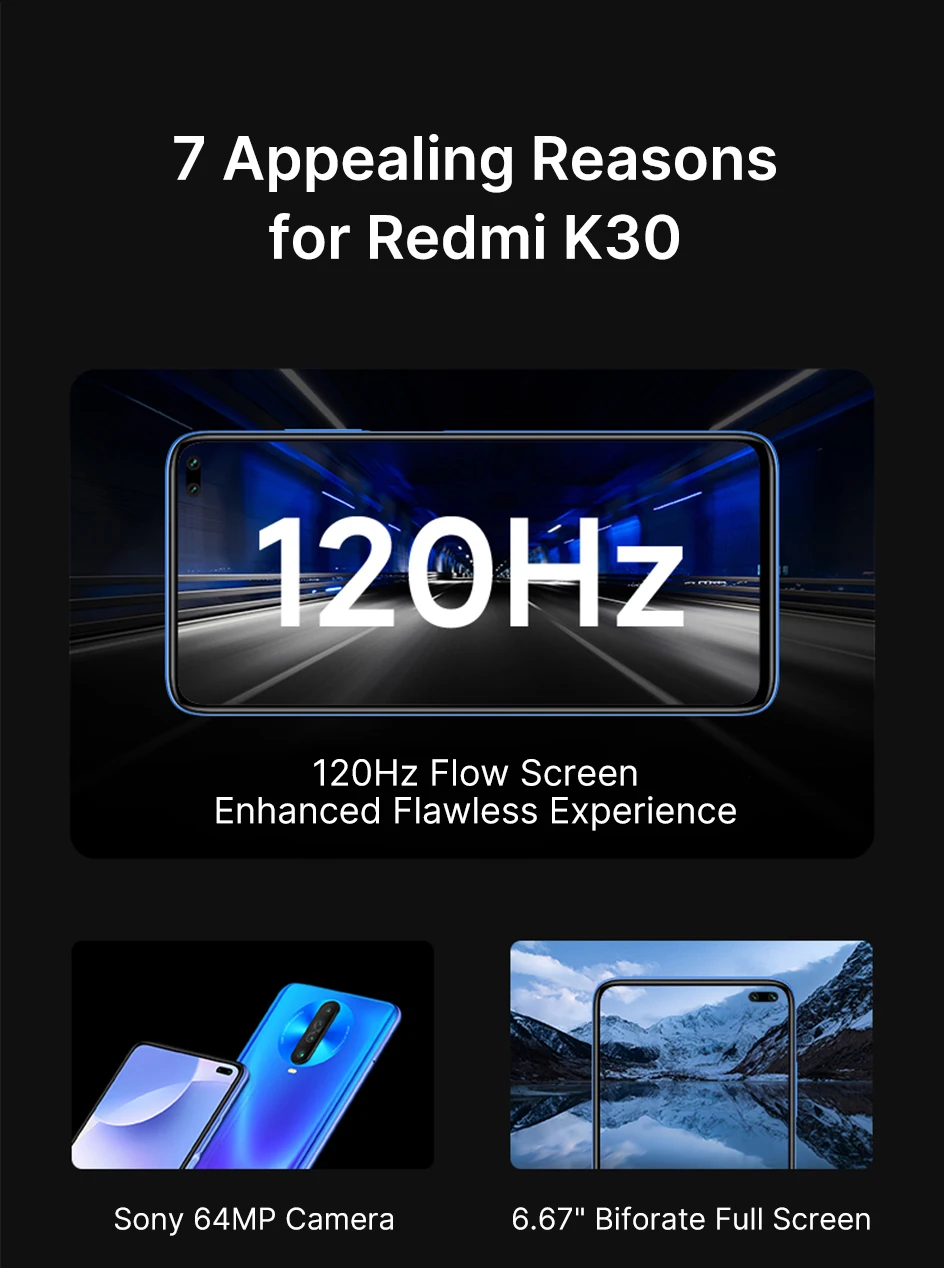 Xiaomi Redmi K30 4G серия предпродажный Snapdragon 730G 1201Hz жидкий дисплей NFC ИК-контроль 6,67 “экран 5G серия открытые продажи в