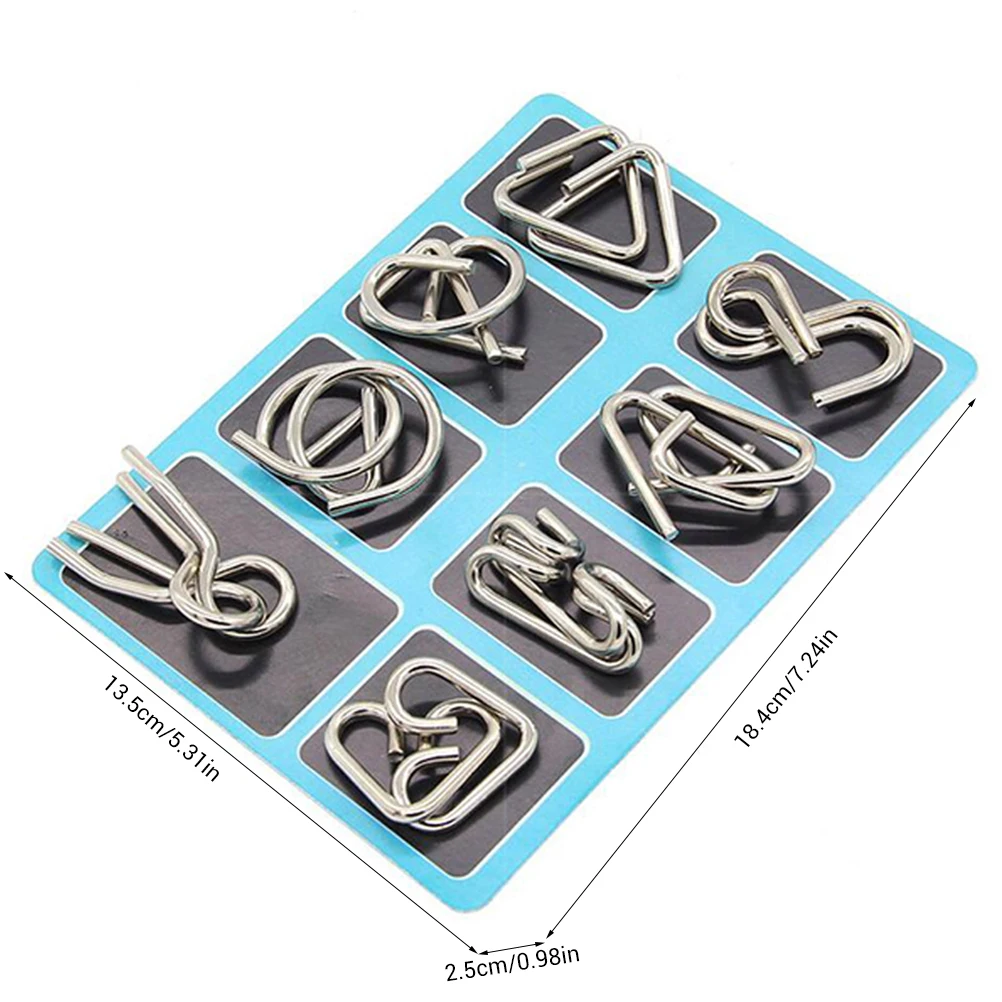 8 шт./компл. металлических материалов головоломка Монтессори провода IQ Разум