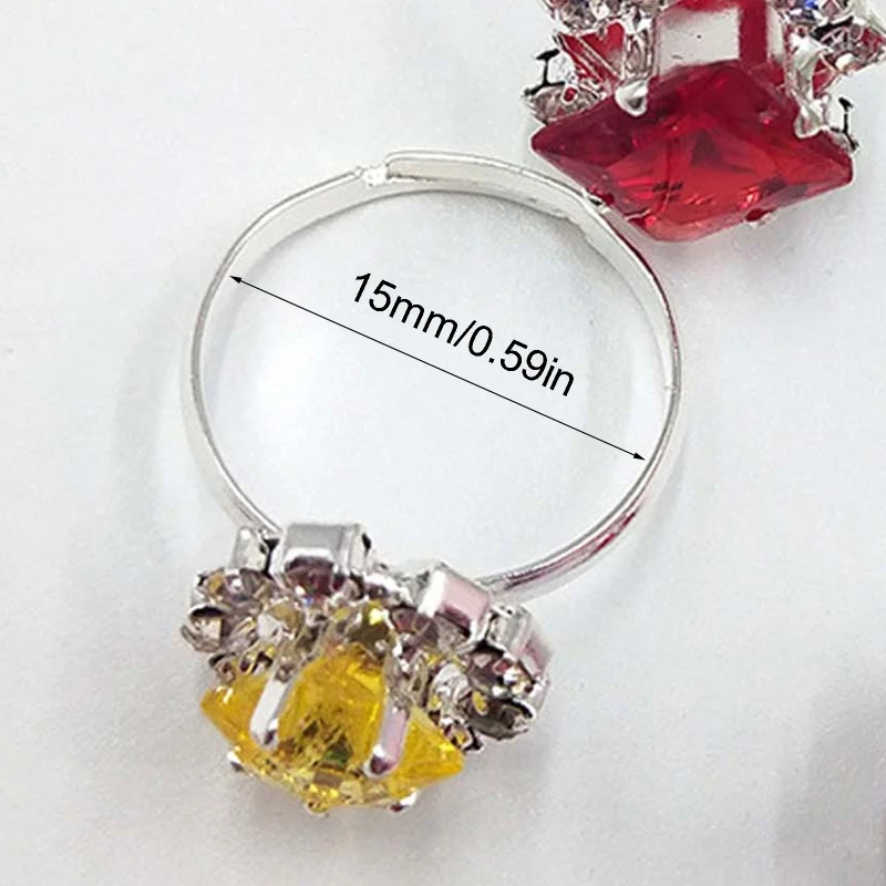 

12/36 Pcs/box Adjustable Alloy Baby Girl Rings Fashion Cartoon Children Girl Rings with Heart Shaped Showcase for Party