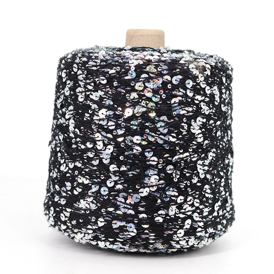 Description Picture 5 of itemCOOMAMUU Пряжа 50G/skeins Cotton Sequins Yarn 6mm+3mm Sequins Hand Knitting Yarn Thread Luxury Glitter Soft Rope DIY Material
