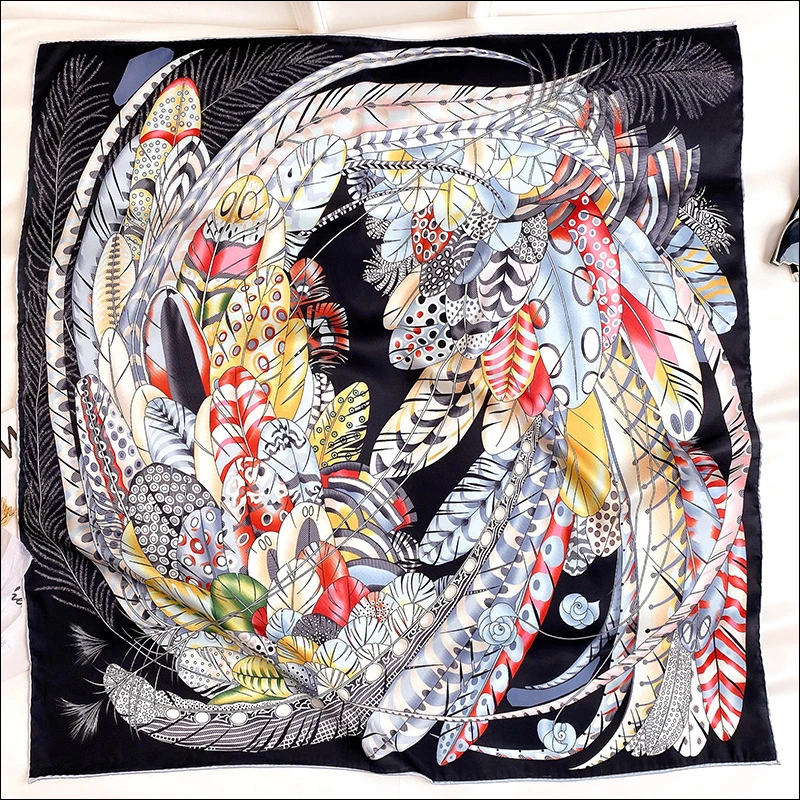 

Silk Scarf Hand Rolled Edges Womens Satin Scarves Silk Square Scarf 90x90 Designer Silk Head Scarfs For Women head scarves