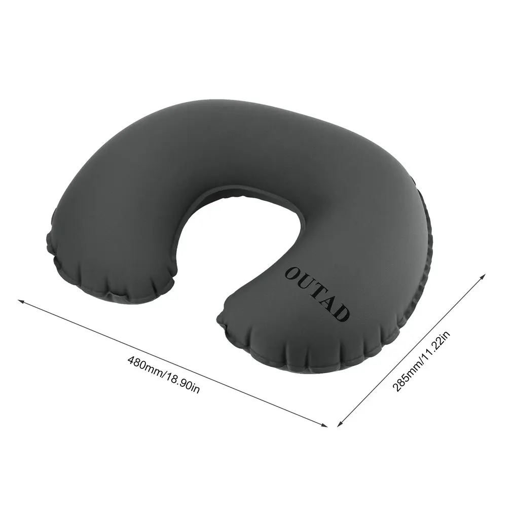 OUTAD Ultralight TPU Ergonomic Neck Concave Inflatable Air Pillow U-Shaped for Outdoor Camping Travel Bus Car Train Airplane | Дом и сад