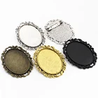 Новая мода 5 шт 30x40 мм внутренний размер 4 цвета покрытая булавка брошь пирсинг стиль База Установка кулон