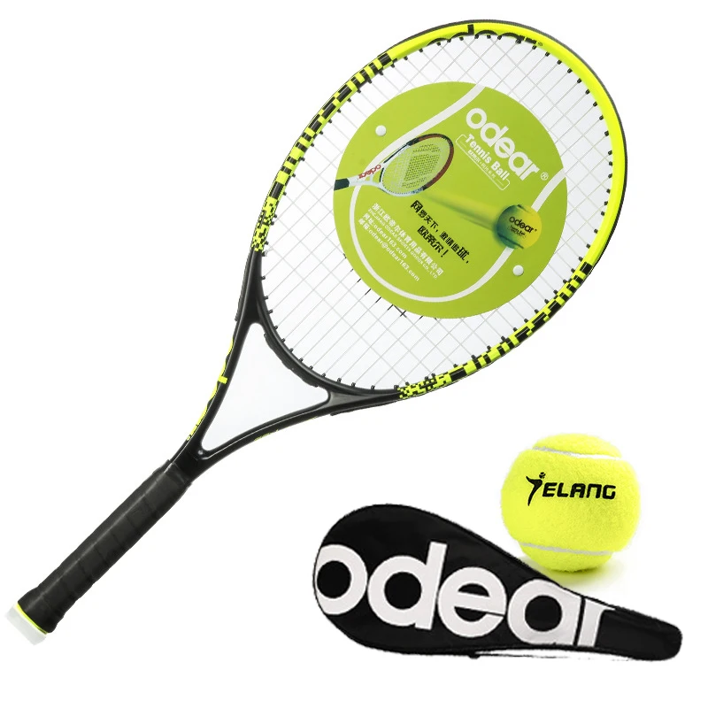 Tennis Racket Men And Women Beginners Adult Professional Carbon Single Racket With Line Rebound Full Set -40