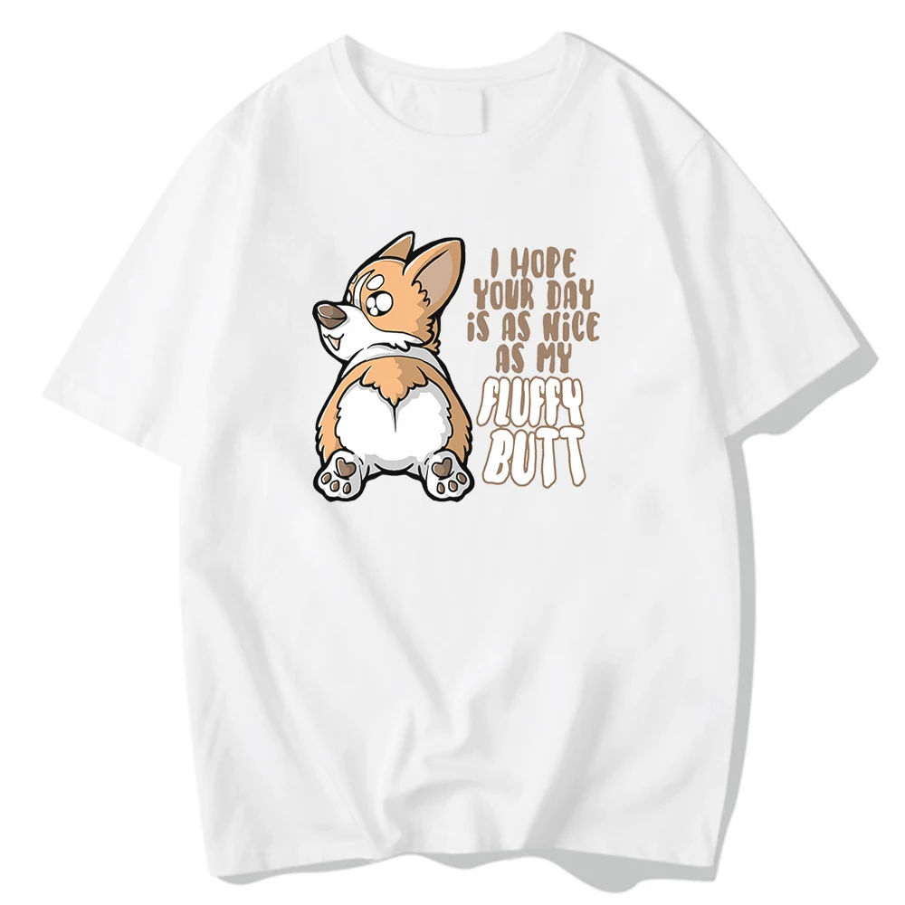 

Я надеюсь, что ваш день будет таким же милым, как мой Fsoft, с принтом анальной собаки, мужские футболки, летняя Мягкая футболка, аниме крутой То...