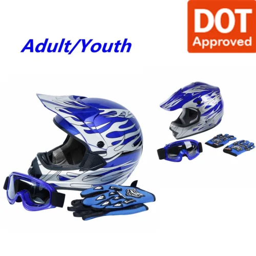 Защитный шлем DOT Youth для детей защитный с синим пламенем езды на велосипеде