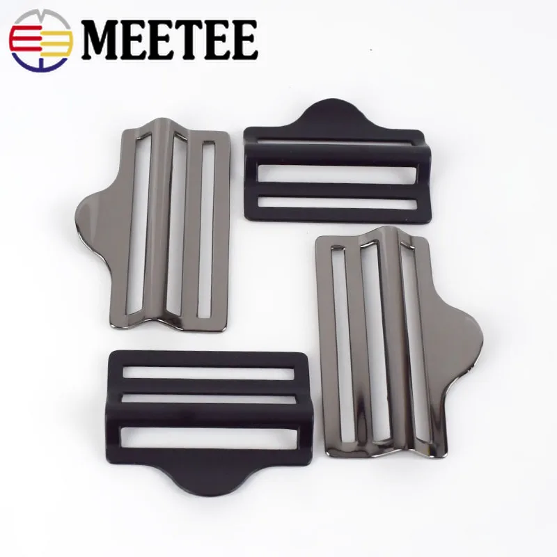 Meetee 2/4pcs 40/50mm Four-speed Buckle Metal Adjustment Hooks for Backpack Luggage Hardware Leather Accessories BF512 | Дом и сад